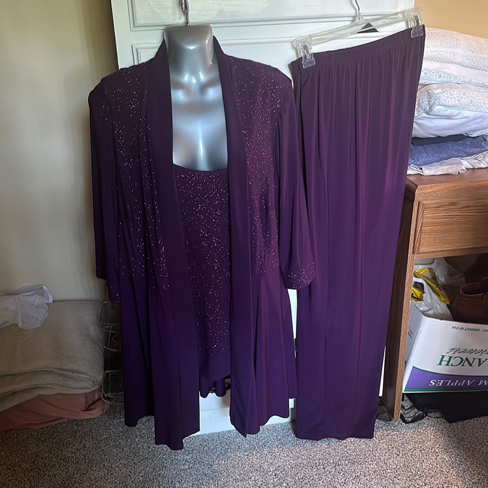 R&M Richards pants suit. Beautiful Purple,with some bling on the top.